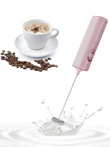AOYI Portable Milk Frother For Coffee, Small Handheld Drink Mixer With Stainless Steel Whisk, Electric Egg Blender, Kitchen Accessories, Battery Operated Hand Stirrer Wand - Foam Maker For Lattes, Cappuccino, Frappe, Matcha, Hot Chocolate, Dessert (AA Batteries Not Included)
