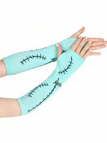 2 Stück/4 Stück Sally Socken und Handschuhe, Halloween Kostüme, Halloween, Sally Kostüm, Halloween Strümpfe, Zubehör perfekt für Verkleidung und Rollenspiel, hochwertige Sally Kostüm Socken und Handschuhe Set, ideal für Halloween Partys und thematische Veranstaltungen