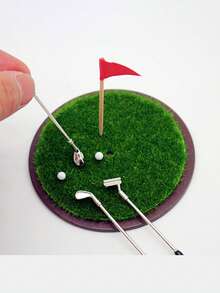 Bộ chơi golf mini, 7 món, sân golf mini để bàn, bao gồm gậy golf, cỏ nhân tạo, mô hình nhà búp bê, đạo cụ cảnh thu nhỏ, mô hình sân cỏ mô phỏng, đồ trang trí sưu tầm theo chủ đề thể thao, bộ quà tặng cho người yêu thích golf gồm gậy golf và bút bi, quà Giáng sinh. - Nhiều màu - Xem 3