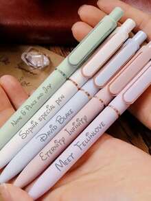 1-80pcs Customized Retractable Ballpoint Pens, 0.5mm Fine Tip, Black Ink, Suitable For Diary, Office And Other Stationery - Multi-Color Combinations, Smooth Writing, Essential For Diary, Durable Plastic Barrel, Writing Tool - Multicolor - View 2