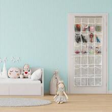 24 Pockets - Over Door Hanging Shoe Organizer, Gray 64''x 19''