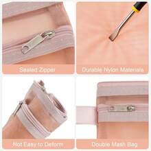 Coloured Mesh Zipper Storage Bags 10PCS A5 Double-Layer Nylon Pouches With Handle, See-Through Toy Storage And Organisation For  Building Blocks - A4 y A5 - 2 capas - Ver 6