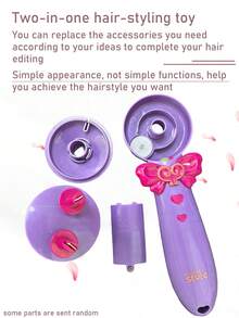 Electric Hair Braider Toy For Kids, DIY Automatic Braiding Machine Playset For Girls, 2-Strand Braid Maker, Decorative Rhinestone Accessory, Creative Braiding Toy, Easy To Use Pretend Play Toy, Gift For Girls - Multicolor - View 5