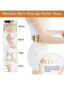 1pc Wooden Back And Neck Massager With Adjustable Tension, Composite Wood, Ideal For Muscle Relaxation And Fitness, Neck And Back, Adjustable Tension Massager, Eases Muscle Tension