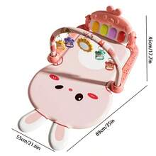 0+ 婴儿钢琴踢踏垫，音乐趣味钢琴玩具垫，带悬挂配件，镜子和踢踏钢琴声光 - 柔软的婴儿俯卧健身垫，适合婴儿、家庭游戏、露营、开发情感、视觉、智力、爬行、动手、抓握、感官、手眼协调、其他能力、互动玩具、听觉 - 彩色 - 查看 9