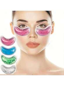 1 Pair Reusable Gel Ice Eye Pads, Cooling Gel Bead Eye Patches To Relieve Eye Fatigue And Stress - Multicolor - View 2