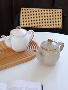 1pc Ceramic Speckled Teapot With Lid Kiln-Changed Speckled Ceramic Teapot/Coffee Pot With High Aesthetic Appeal Creative Speckled Ink-Splash Design Suitable For Home Living Room Coffee Tables, Kitchen And Dining Areas Ideal For Afternoon Tea, Black Tea, Flower Tea, Coffee Perfect Gift For Presenting, Festive Decorations