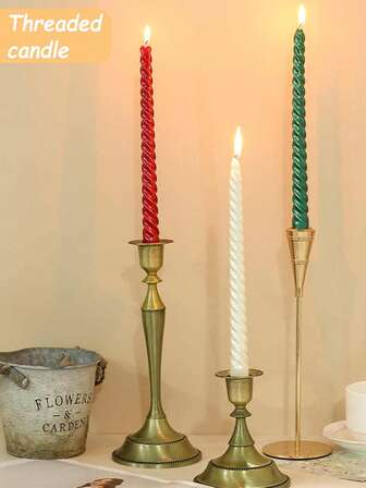 4 piezas de velas de tallo largo con estilo europeo, chapadas, sin humo, sin olor, de larga duración, velas creativas adecuadas para ocasiones románticas, restaurantes, banquetes, cumpleaños, bodas, festivales, oraciones, reuniones, Navidad, Halloween, Año Nuevo, iluminación, campamento al aire libre