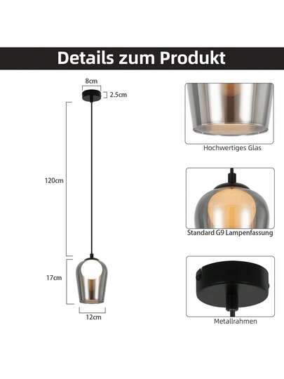 Ch elier Dining Tafel Vintage Glass Flame G9 Verlichting Hang Zwart Height Adjustable Bedroom Living Room (No Source) view 5