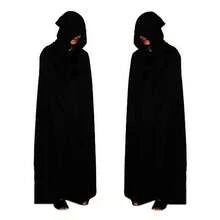 Christmas Vampire Cloak Black & Red Cape, Red Collar Wizard Vampire Cloak, Hooded Grim Reaper Cloak, Costume For Role Play, Party Decor, Photography Props, Stage Performance Accessories - Multicolor - View 9