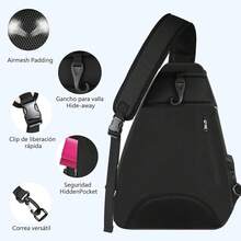 Bolsa de Tenis,Mochila Raqueta de Padel,Mochila de Tenis Para Mujeres y Hombres,Bolsa de Tenis Resistente al Agua,para Raquetas Bádminton y Otros Accesorios Deportivos - Negro - Ver 5