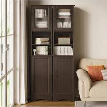 Storage Cabinet Bathroom Storage Cabinet With Adjustable Shelves, 2 Doors For Bathroom, Kitchen, Living Room, White