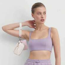 POIUGOYA Keychain Wristlet Wallet, Dual Pocket Wristlet Pouch Nylon Secure Change Purse, Mini Wallet With Key Ring, RFID Window, Women Wallet, Y2K Travel Wallet, Coin Purse