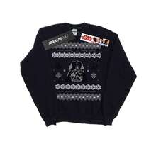 Star Wars Mens Christmas Darth Vader Fair Isle Sweatshirt (Navy Blue)