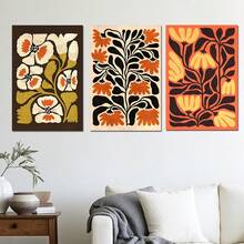 3 piezas Murales de pared de arte floral vintage en lienzo, impresión de alta definición con opción de marco, adecuado para colgar cuadros, impresiones, decoraciones de pasillos y salas, obras de arte, convirtiéndolo en un regalo ideal para amigos en salas de estar, dormitorios, cocinas, cafeterías, bares, decoraciones, dormitorios y decoración del hogar