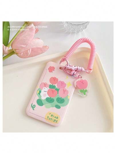 1 Piece Cute Cartoon Animal Card Case, Waterproof And Durable, With A Skateboard Design, Easy To Disassemble. Comes With A Matching Keychain And Elastic Rope. Cartoon Shape, Suitable For Student School Cards, Bus Cards, Meal Cards Protection Cases, Keychain Work Badges Identification Cases, Access Cards, Work Badges,