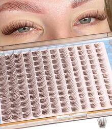 Goodlashshop Natural Eyelash Extension Brown Eyelash Cluster 154pcs C-Curve Daily Use Eyelash Extension For Beginners Dark Brown - 間棕色細 - 查看 2