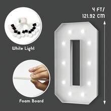 3 piedi/4 piedi Numeri luminosi a insegna - Luci bianche fredde/calde che si illuminano, decorazione per feste, grandi numeri luminosi a insegna che possono essere utilizzati per decorazioni di matrimoni, feste di compleanno - Bianco - Visualizzare 13