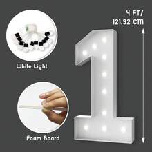 3 piedi/4 piedi Numeri luminosi a insegna - Luci bianche fredde/calde che si illuminano, decorazione per feste, grandi numeri luminosi a insegna che possono essere utilizzati per decorazioni di matrimoni, feste di compleanno - Bianco - Visualizzare 23