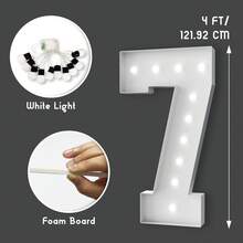 3 piedi/4 piedi Numeri luminosi a insegna - Luci bianche fredde/calde che si illuminano, decorazione per feste, grandi numeri luminosi a insegna che possono essere utilizzati per decorazioni di matrimoni, feste di compleanno - Bianco - Visualizzare 22