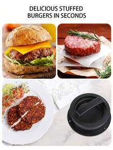 1 件 3 合 1 不粘肉牛肉蔬菜汉堡模具、汉堡压饼机、饭团和年糕压饼 DIY 工具、汉堡饼制作工具、肉饼模具、汉堡压饼机、圆形不粘汉堡饼牛肉烤饼压饼模具制作器、厨房饼机、牛肉饼压饼机、厨房小工具、适用于烧烤、汉堡包 - 彩色 - 查看 7