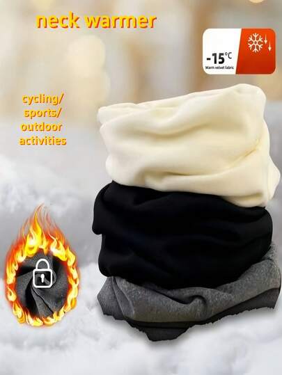 1pc Soft & Skin-Friendly Unisex Thermal Fleece Neck Warmer, Scarf, Fake Collar, Christmas & New Year Gift, Suitable For Cycling, Sports, Outdoor Warmth, Windproof, Neck Protection, Autumn/Winter Solid Color Unisex Neck Gaiter, Fleece Neck Warmer, Warm Neck Gaiter