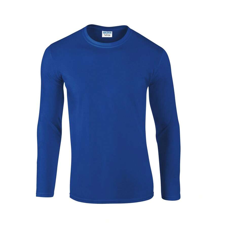Gildan Unisex Adult Soft Touch LongSleeved TShirt (Royal Blue) - 寶藍色 - 查看 1