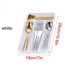 1pc Silverware Storage Box With Cutlery Icon, Kitchen Drawer Silverware Tray, Plastic Cutlery Silverware Kitchen Drawer Organizer Box, Kitchen Essential, Japanese Style Kitchen Cabinet Organizer Box With Divided Compartments For Chopsticks, Knives And Forks, Plastic Divider Organizer - Multicolor - View 10
