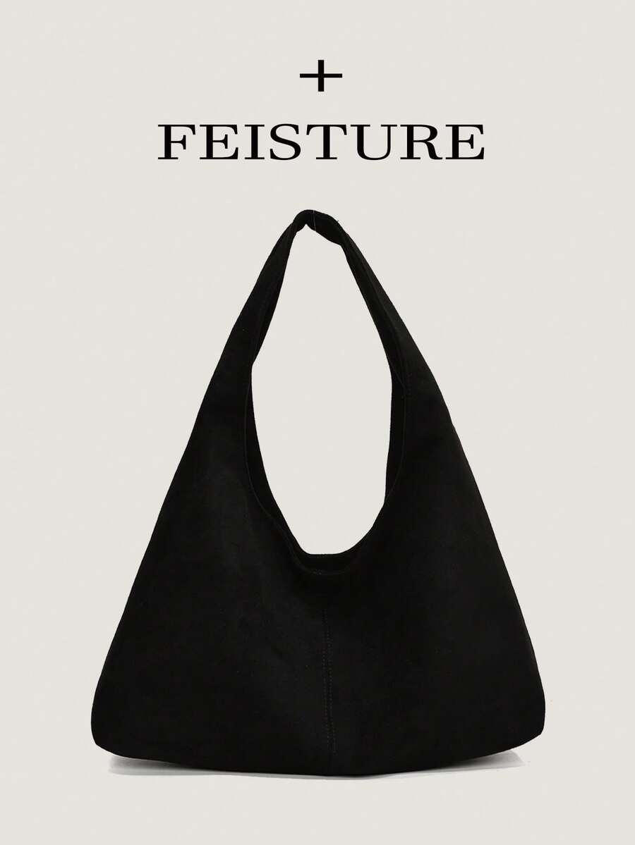 1 件 FEISTURE 绒面革面料大号日常通勤单肩包，时尚宽敞的手提包，带磁扣，适合日常外出、约会、通勤