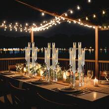 10pcs 6 Arm Romantic Candelabras,26.8Inch Clear Candlestick Holder For Wedding, Party, Dining Table, Halloween, Christmas, Anniversary Decor Mother's Day Decorations(Not Included LED Candles) - Acrylic trong suốt - Xem 6