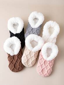 1 par de calentadores de piernas con forro térmico, calentadores de piernas gruesos y antideslizantes para mujer, para invierno