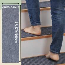 1Pc 20x100cm Washable Non-Slip Stair Treads Protector Rug Self Adhesive Non-Slip Water Absorption Stair Mat Step Rugs Safety Mute Floor Mats Pad