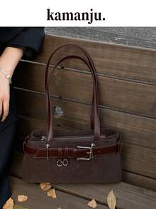 PU皮革复古单肩腋下包，适合日常外出、约会、通勤 - 咖啡 - 查看 6