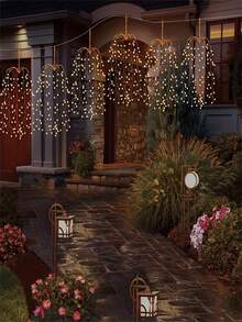 3pcs 300LED Hanging Firecracker Lights, Decorative Light String, USB Power Supply, 8 Modes, LED Indoor Lighting, Soft Copper Wire, Suitable For Roofs, Courtyards, Terraces, Christmas, Weddings, Festivals And Parties