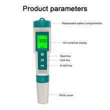 7 En 1 Probador PH Agua Potable Digital LED Detector Pantalla Para Estanque Hidropónico Y Líquido Tester Multifuncional Portátil Alta Precisión Potable Dispositivo TDS/CE/Salinidad/ORP/SG/Temperatura - Verde y blanco - Ver 4