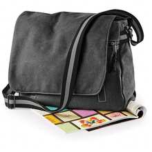 Quadra Vintage Canvas Despatch Bag 14 Litres (Vintage Black) - 黑色 - 查看 6