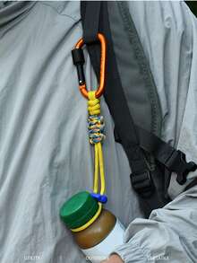 1 ملحق متعدد الوظائف للتخييم في الهواء الطلق، سلسلة مفاتيح من حبل منسوج متين مع حزام مانع للفقدان وخطاف لزجاجة المياه، إبزيم حقيبة الظهر متعدد الوظائف للتنزه والتخييم والدراجات والشاطئ وغيرها، حبل معلق محمول لزجاجة المياه، إكسسوارات الحقيبة، سلسلة مفاتيح السيارة، أفضل هدية عيد الميلاد/عيد الهالوين للأصدقاء والمعلمين