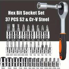 46-Piece Socket Wrench Set, Socket Ratchet Wrench Assembly Tool, Home Repair Tool With Drill Bit Socket And Extension Rod, Comes With Storage Box - Multicolor - View 2