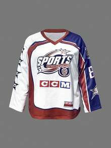 秋冬新款街头风运动T恤，适合音乐节、演唱会、舞台表演、日常出行等场合。基础百搭设计，也可搭配复活节、西部风、游牧风等。适合生日派对、毕业典礼、返校季、学生装、休闲、邮轮、海滩等场合。字母数字印花，宽松撞色长袖上衣，非常适合户外穿着。春季 - 彩色 - 查看 8