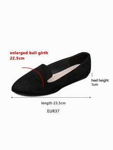 Giày bệt đế thấp mũi nhọn dáng rộng dành cho nữ, màu nâu, mùa xuân/hè, nhẹ và thoải mái, cỡ lớn EU 36-43 - màu đen - Xem 3