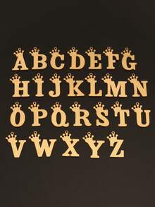 3pcs Stainless Steel Initial Letter Pendant Findings 18K Gold Plated A-Z Crown Letters Charms Pendant For DIY Jewelry Making Supplies Accessories