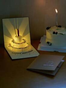 Joivida 1 张 3D 纸质蛋糕音乐贺卡，自动播放音乐，营造良好氛围，开学季，开学季，学校用品