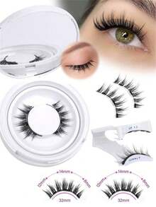 1 对磁性眼线笔和睫毛套装，易于使用，无需胶水，可重复使用假睫毛工具，适合旅行、商务旅行、约会、酒店 - 彩色 - 查看 21