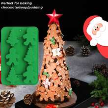 1 Set Weihnachts-Themen Silikonform, enthält Formen für Weihnachtsbaum, Haus, Lebkuchenmann, zum Herstellen von Schokolade, Kuchen, Pudding, Keksen, Brownies und anderen Weihnachtssüßigkeiten und Leckereien. Aus Silikon, hitzebeständig, für Kühlschrank, Ofen, Mikrowelle und Geschirrspüler geeignet. Ideal für Weihnachten, Geburtstagsfeiern oder andere Feiertags-Events zum Backen und Dekorieren.