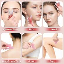 4-In-1 Massage Comb With Gua Sha Tool, Pink Gua Sha Facial Tools, Scalp Massager For Head Neck Face Eye Body Care With Gift Bag For Family And Friends