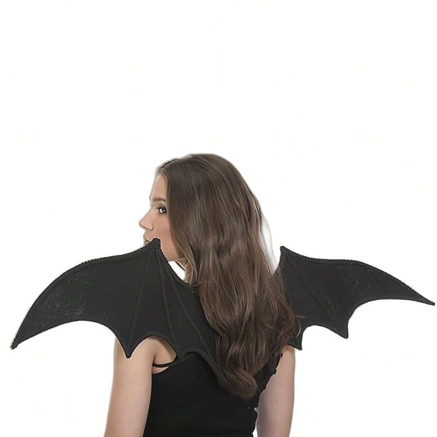 1PC Foldable Bat Wings | Halloween, Thanksgiving, And Christmas Party Decorations - 黑色 - 查看 1