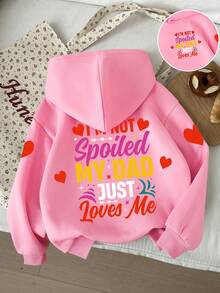 女童字母印花保暖卫衣 - 粉色 - 查看 1