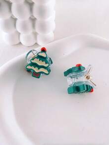 2pcs Christmas Small Clips Sweet Santa Claus Bangs Clip Elk Ponytail Clip Hairpin Christmas Head Ornaments Hair Clips Elegant Claw Clips Winter Hair Accessories Fashion Hair Cluth
