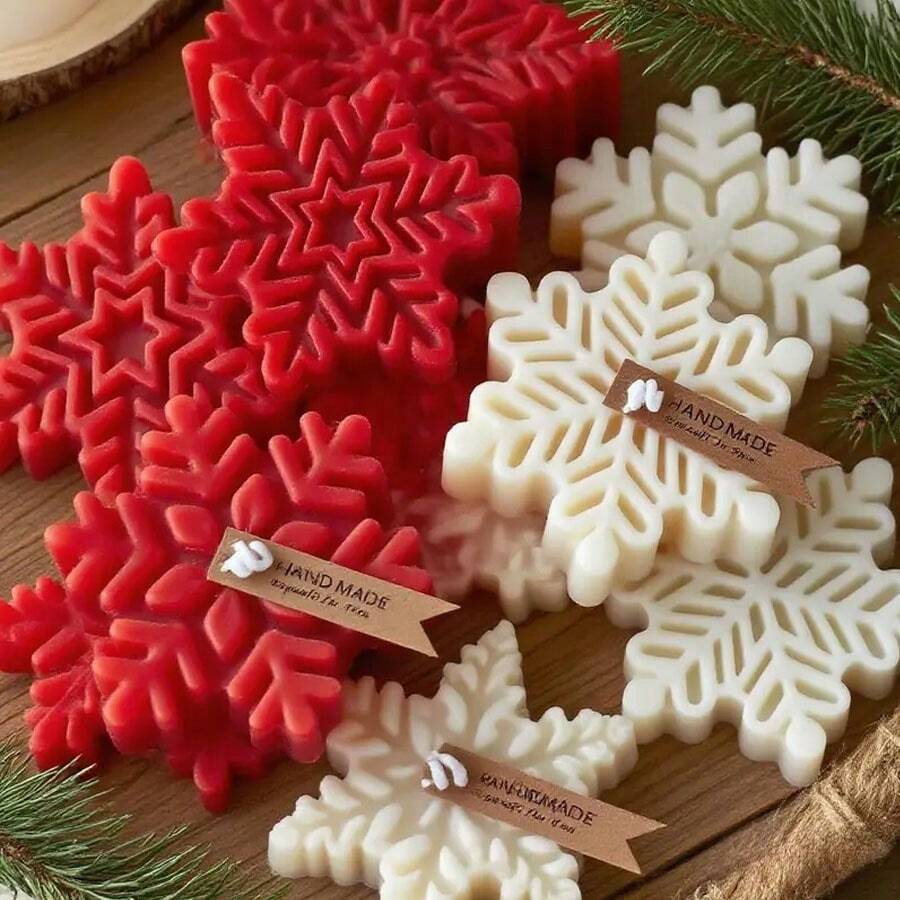 Christmas Snowflake 3D Silicone Mold - For Candles, Soap, Resin & DIY Soft Pottery Clay/Drop Glue Crafts, Hand Decorative Art Tool - Silicone Mold Christmas Gift
