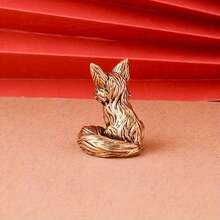 Retro Fox Ornament - Office Elegant Desktop Decoration, Solid Tea Pet Crafts - 黑色 - 查看 6
